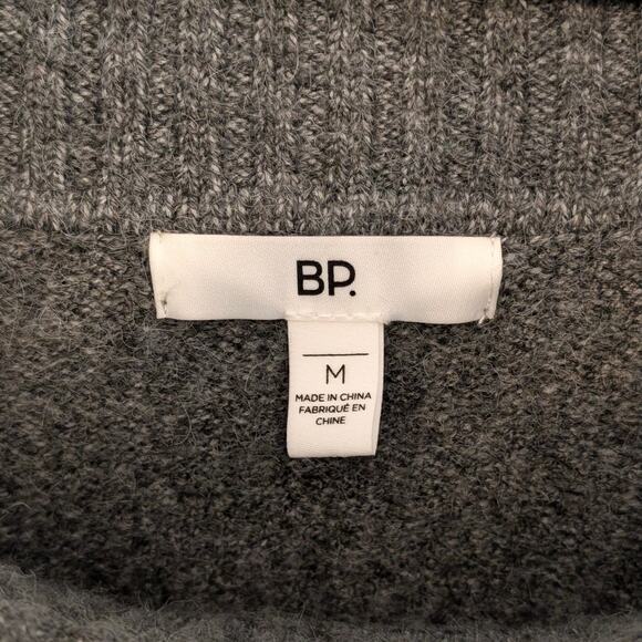 BP. Women's Fold Over Off The Shoulder Sweater Long Sleeve Gray Size M - Picture 3 of 9